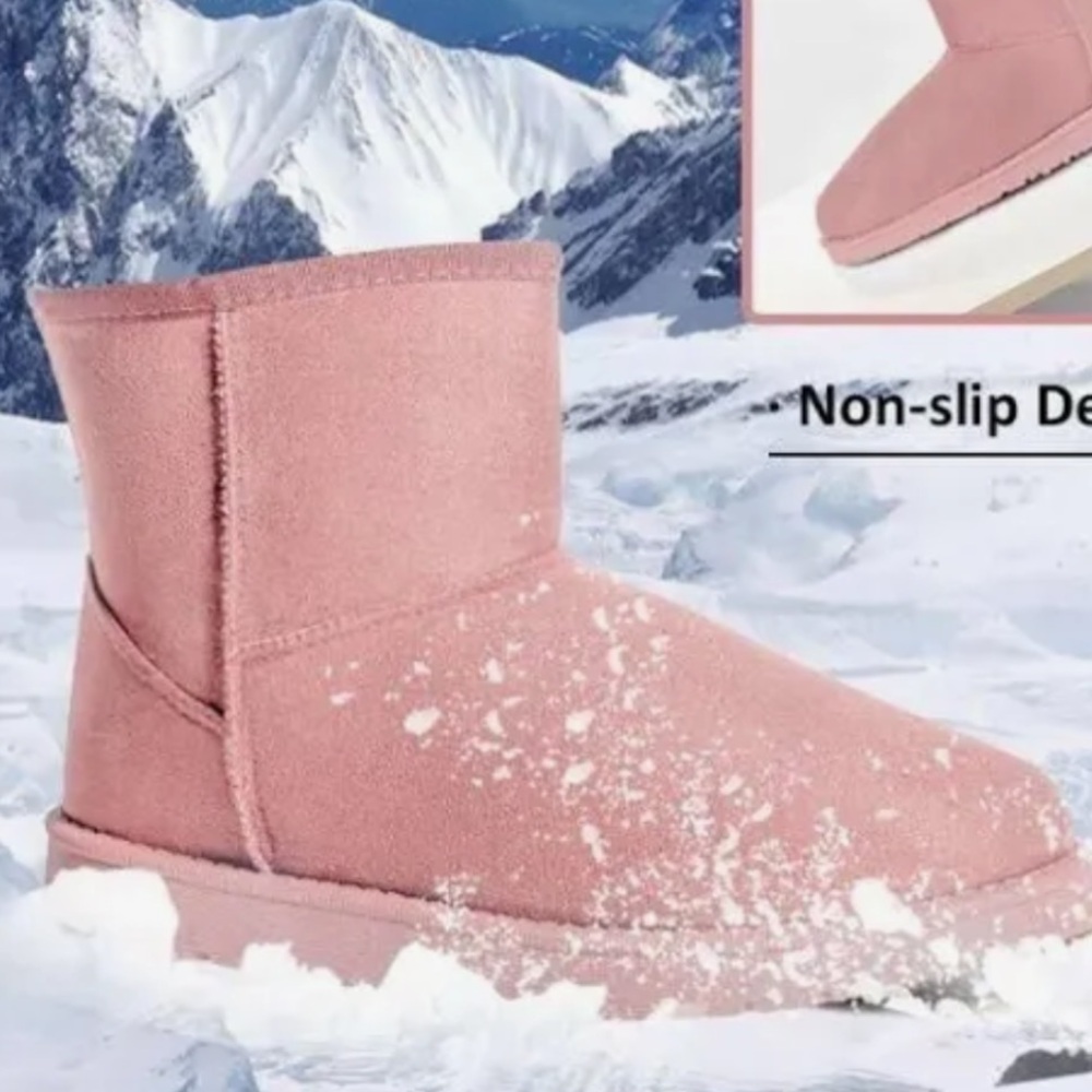Cozy Warm Fur Lined Ankle Bootie in Blush Pink NWT Size 8 - Picture 2 of 10